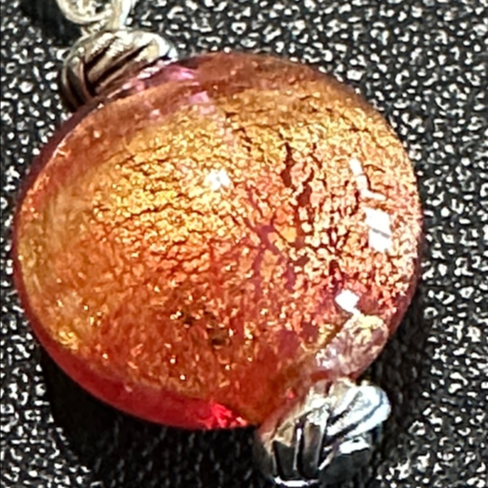 Murano Glass Silver Tone Drop Wire Back Earrings - Picture 11 of 13
